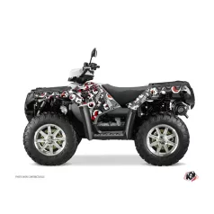   Karosszéria védő dekor matrica készlet Quad POLARIS Freegun eyed Szürke/Piros Széria