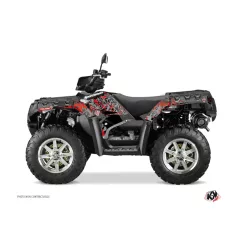   Karosszéria védő dekor matrica készlet Quad POLARIS Vintage polaris Fekete/Piros Széria