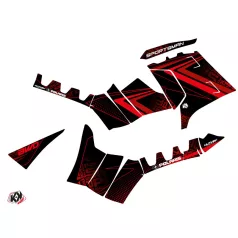   Karosszéria védő dekor matrica készlet Quad POLARIS Rock Fekete/Piros Széria