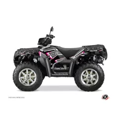   Karosszéria védő dekor matrica készlet Quad POLARIS Vintage polaris Fekete/Rózsaszín Széria