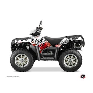   Karosszéria védő dekor matrica készlet Quad POLARIS Eraser Piros/Fehér Széria
