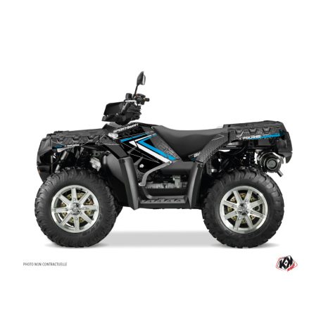 Karosszéria védő dekor matrica készlet Quad POLARIS Rock Fekete/Kék Széria