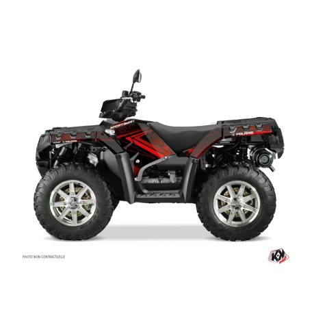 Karosszéria védő dekor matrica készlet Quad POLARIS Rock Fekete/Piros Széria