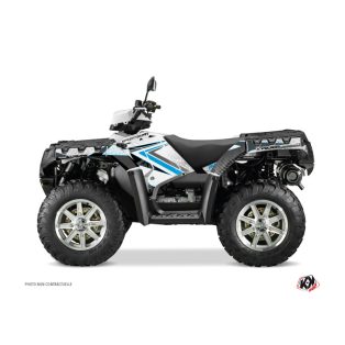   Karosszéria védő dekor matrica készlet Quad POLARIS Rock Fehér/Kék Széria