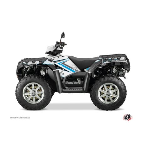 Karosszéria védő dekor matrica készlet Quad POLARIS Rock Fehér/Kék Széria