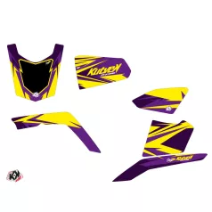   Karosszéria védő dekor matrica készlet Quad SUZUKI Stage Sárga/Violet Széria