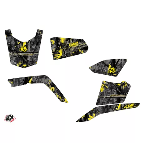 Karosszéria védő dekor matrica készlet Quad SUZUKI Camo Fekete/Sárga Széria