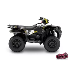   Karosszéria védő dekor matrica készlet Quad SUZUKI Trash Fekete/Sárga Széria