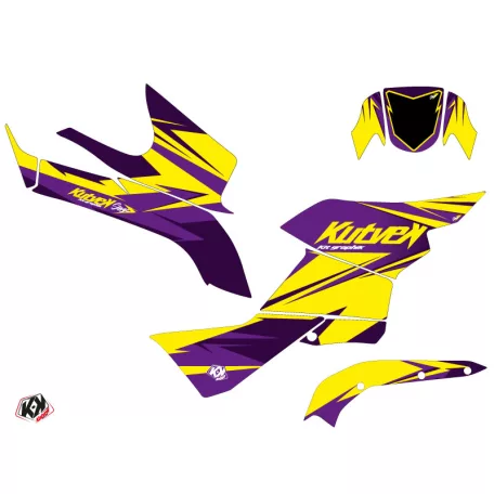 Karosszéria védő dekor matrica készlet Quad SUZUKI Stage Sárga/Violet Széria