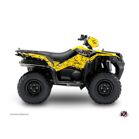 Karosszéria védő dekor matrica készlet Quad SUZUKI Predator Fekete/Sárga Széria