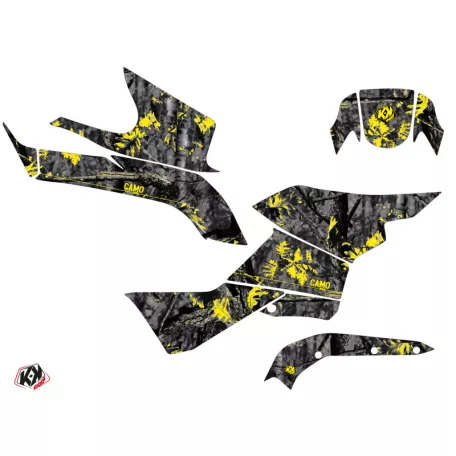 Karosszéria védő dekor matrica készlet Quad SUZUKI Camo Fekete/Sárga Széria