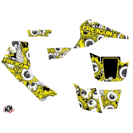 Karosszéria védő dekor matrica készlet Quad SUZUKI Freegun eyed Sárga Széria