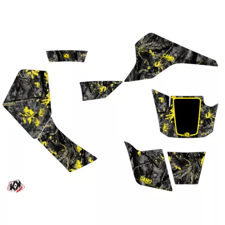 Karosszéria védő dekor matrica készlet Quad SUZUKI Camo Fekete/Sárga Széria