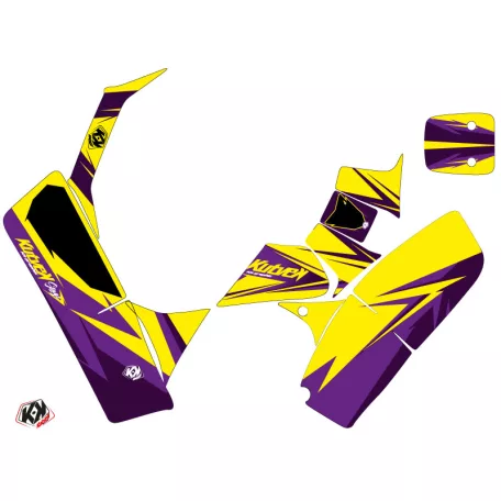 Karosszéria védő dekor matrica készlet Quad SUZUKI Stage Sárga/Violet Széria