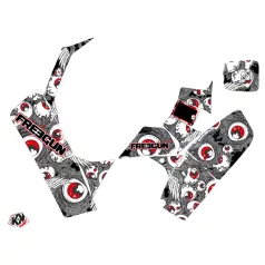   Karosszéria védő dekor matrica készlet Quad SUZUKI Freegun eyed Szürke/Piros Széria