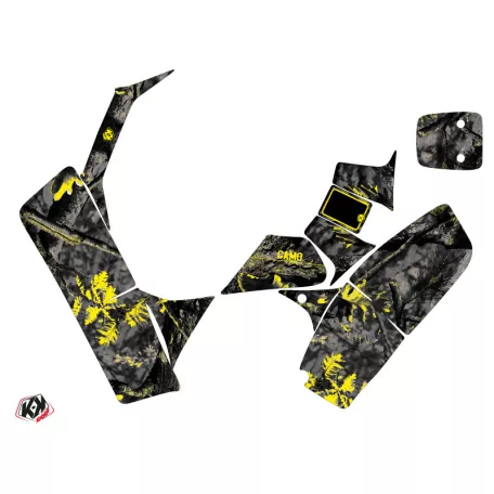 Karosszéria védő dekor matrica készlet Quad SUZUKI Camo Fekete/Sárga Széria