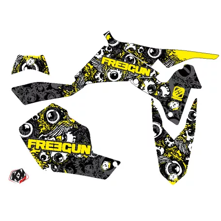 Karosszéria védő dekor matrica készlet Quad SUZUKI Freegun eyed Sárga Széria