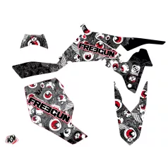   Karosszéria védő dekor matrica készlet Quad SUZUKI Freegun eyed Szürke/Piros Széria