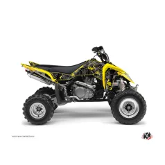   Karosszéria védő dekor matrica készlet Quad SUZUKI Camo Fekete/Sárga Széria
