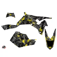   Karosszéria védő dekor matrica készlet Quad SUZUKI Camo Fekete/Sárga Széria