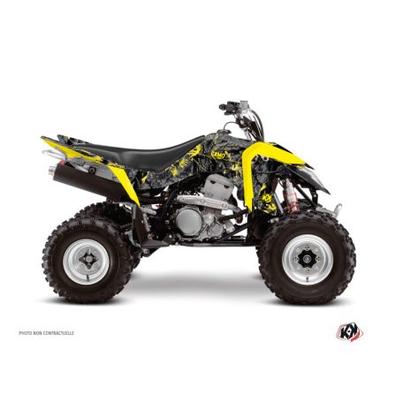 Karosszéria védő dekor matrica készlet Quad SUZUKI Camo Fekete/Sárga Széria