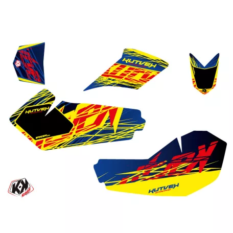 Karosszéria védő dekor matrica készlet Quad SUZUKI Eraser Kék/Sárga Széria