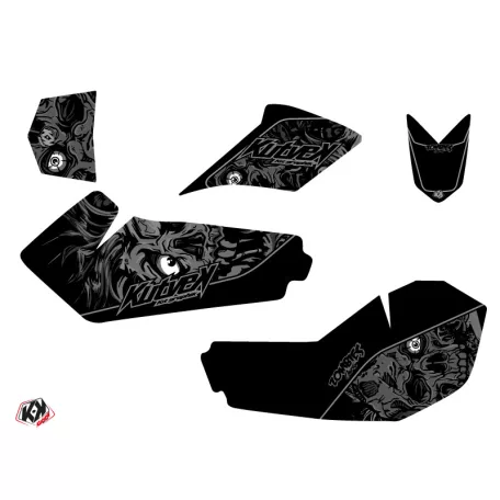 Karosszéria védő dekor matrica készlet Quad SUZUKI Zombies dark Fekete Széria