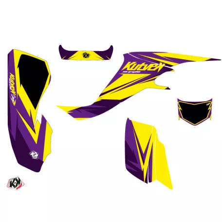 Karosszéria védő dekor matrica készlet Quad SUZUKI Stage Sárga/Violet Széria