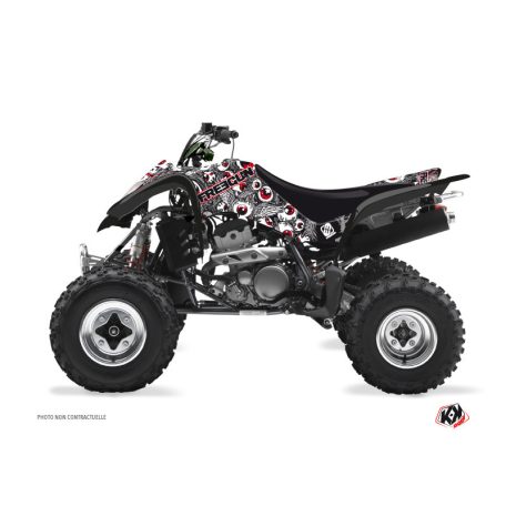 Karosszéria védő dekor matrica készlet Quad SUZUKI Freegun eyed Szürke/Piros Széria