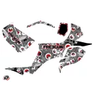 Karosszéria védő dekor matrica készlet Quad SUZUKI Freegun eyed Szürke/Piros Széria
