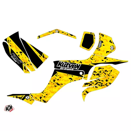 Karosszéria védő dekor matrica készlet Quad SUZUKI Predator Fekete/Sárga Széria