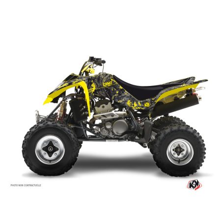 Karosszéria védő dekor matrica készlet Quad SUZUKI Camo Fekete/Sárga Széria