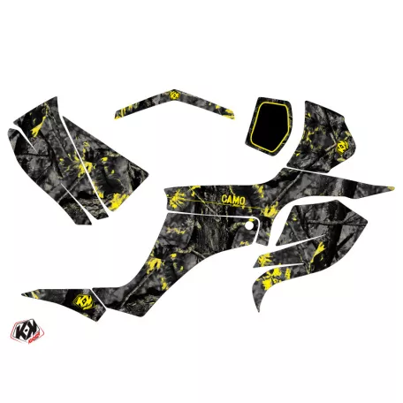 Karosszéria védő dekor matrica készlet Quad SUZUKI Camo Fekete/Sárga Széria