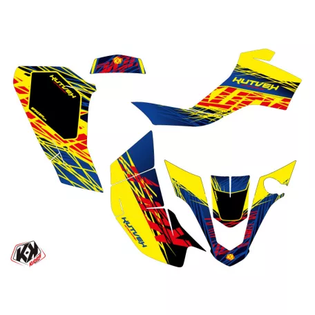 Karosszéria védő dekor matrica készlet Quad SUZUKI Eraser Kék/Sárga Széria