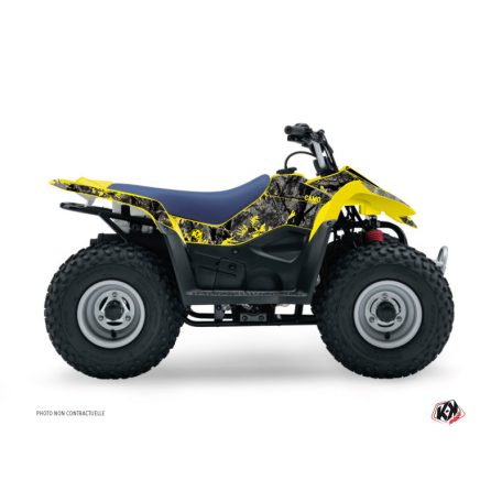 Karosszéria védő dekor matrica készlet Quad SUZUKI Camo Fekete/Sárga Széria