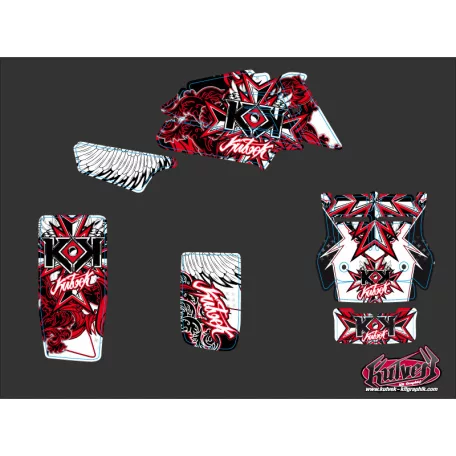 Karosszéria védő dekor matrica készlet Quad YAMAHA Demon Piros Széria