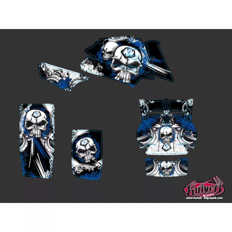 Karosszéria védő dekor matrica készlet Quad YAMAHA Trash Fekete/Kék Széria