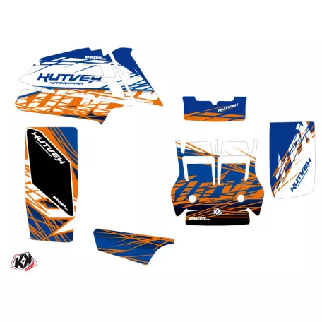Karosszéria védő dekor matrica készlet Quad YAMAHA Eraser Kék/Narancs Széria