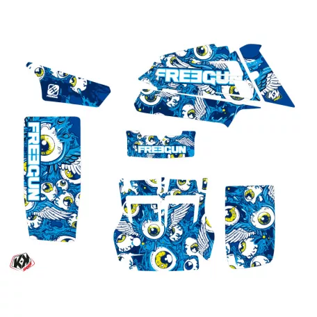 Karosszéria védő dekor matrica készlet Quad YAMAHA Freegun eyed Kék Széria