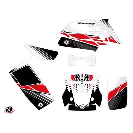 Karosszéria védő dekor matrica készlet Quad YAMAHA Stripe Piros Széria