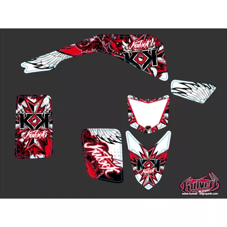 Karosszéria védő dekor matrica készlet Quad YAMAHA Demon Piros Széria