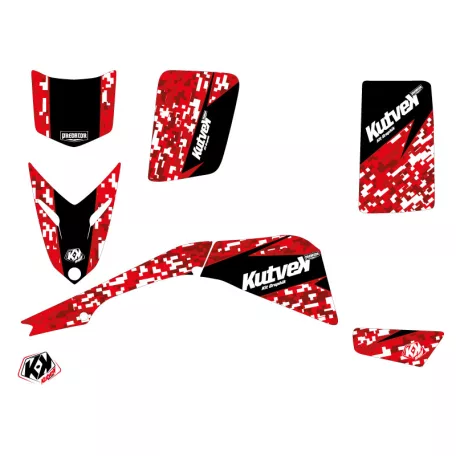 Karosszéria védő dekor matrica készlet Quad YAMAHA Predator Piros Széria