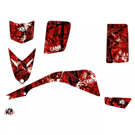 Karosszéria védő dekor matrica készlet Quad YAMAHA Camo Piros Széria
