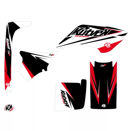 Karosszéria védő dekor matrica készlet Quad YAMAHA Stage Fekete/Piros Széria