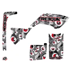   Karosszéria védő dekor matrica készlet Quad YAMAHA Freegun eyed Piros Széria