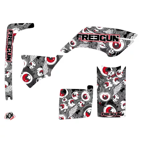 Karosszéria védő dekor matrica készlet Quad YAMAHA Freegun eyed Piros Széria