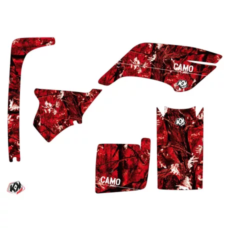 Karosszéria védő dekor matrica készlet Quad YAMAHA Camo Piros Széria