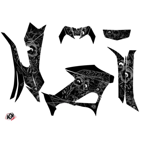 Karosszéria védő dekor matrica készlet Quad YAMAHA Zombies dark Fekete Széria