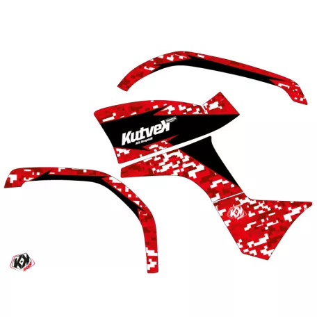 Karosszéria védő dekor matrica készlet Quad YAMAHA Predator Piros Széria