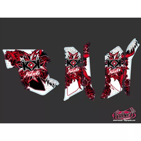 Karosszéria védő dekor matrica készlet Quad YAMAHA Demon Piros Széria